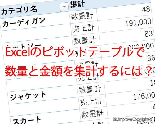 Excelのピボットで複数を集計